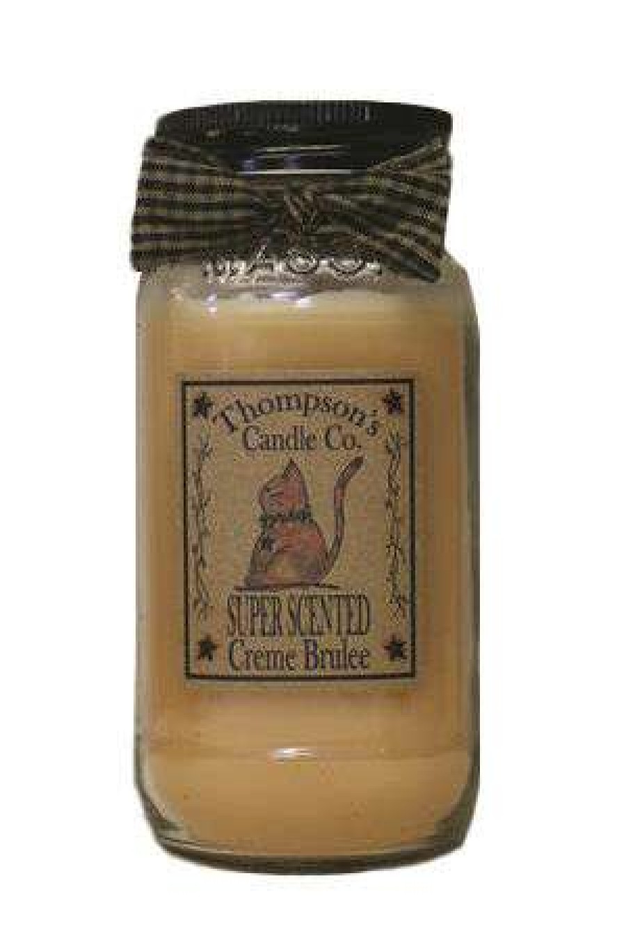 Candles & Warmers * | New In Thompson'S Candle Company Large Mason Jar Candle Creame Brulee