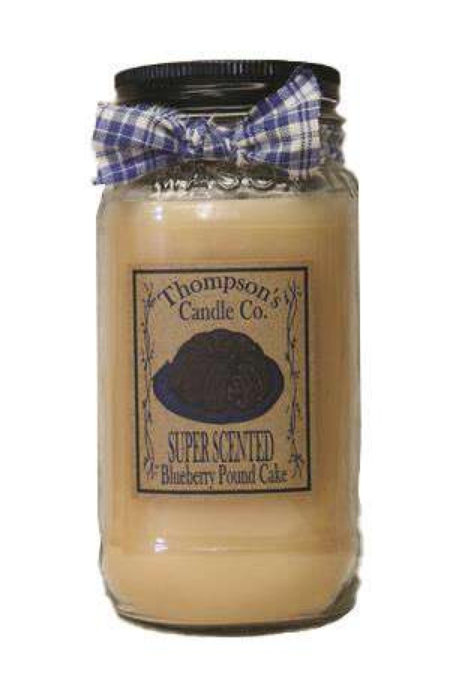 Candles & Warmers * | Sale Thompson'S Candle Company Large Mason Jar Candle Blueberry Pound Cake