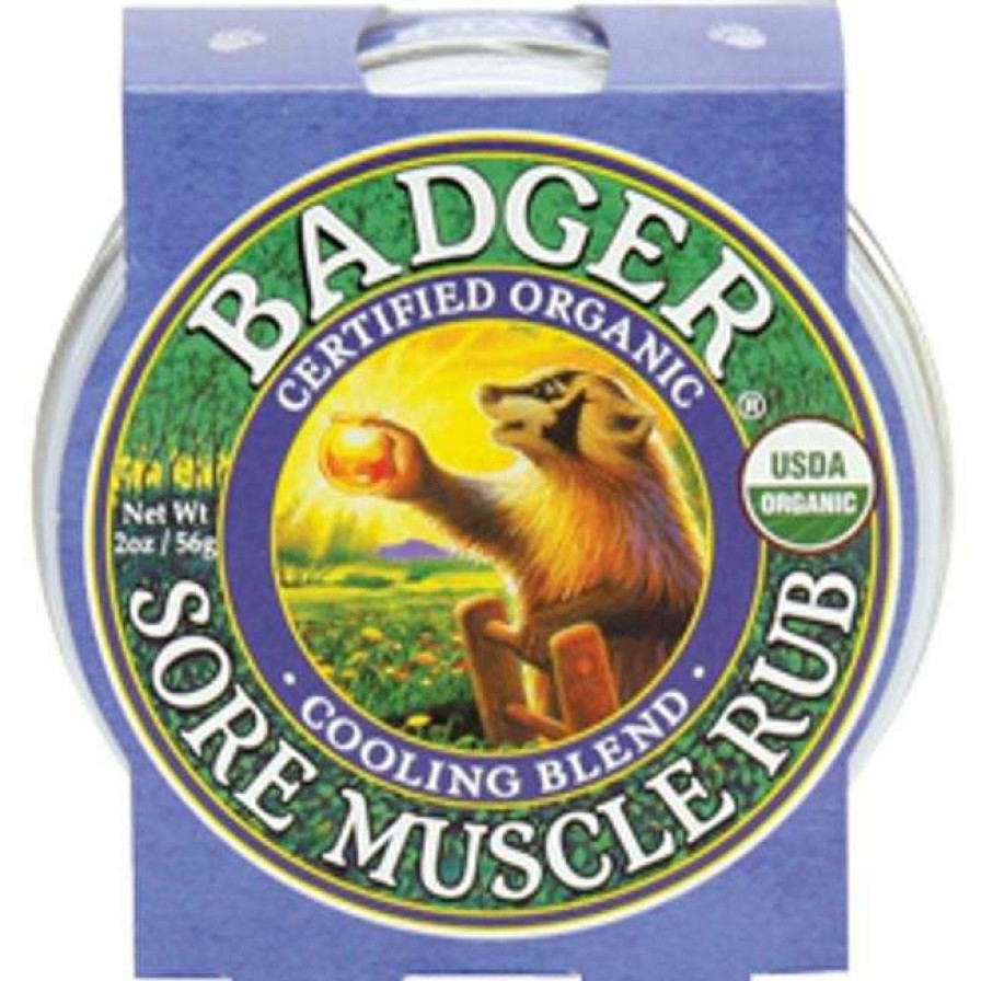 Lotion * | Exclusive Badger Organic Sore Muscle Rub Cooling Blend 2 Oz