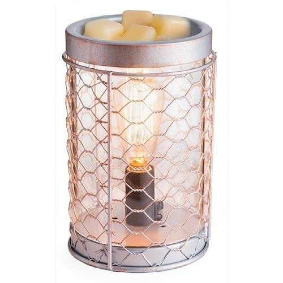 Candles & Warmers * | Discount Candle Warmers Chicken Wire Vintage Bulb Fragrance Warmer