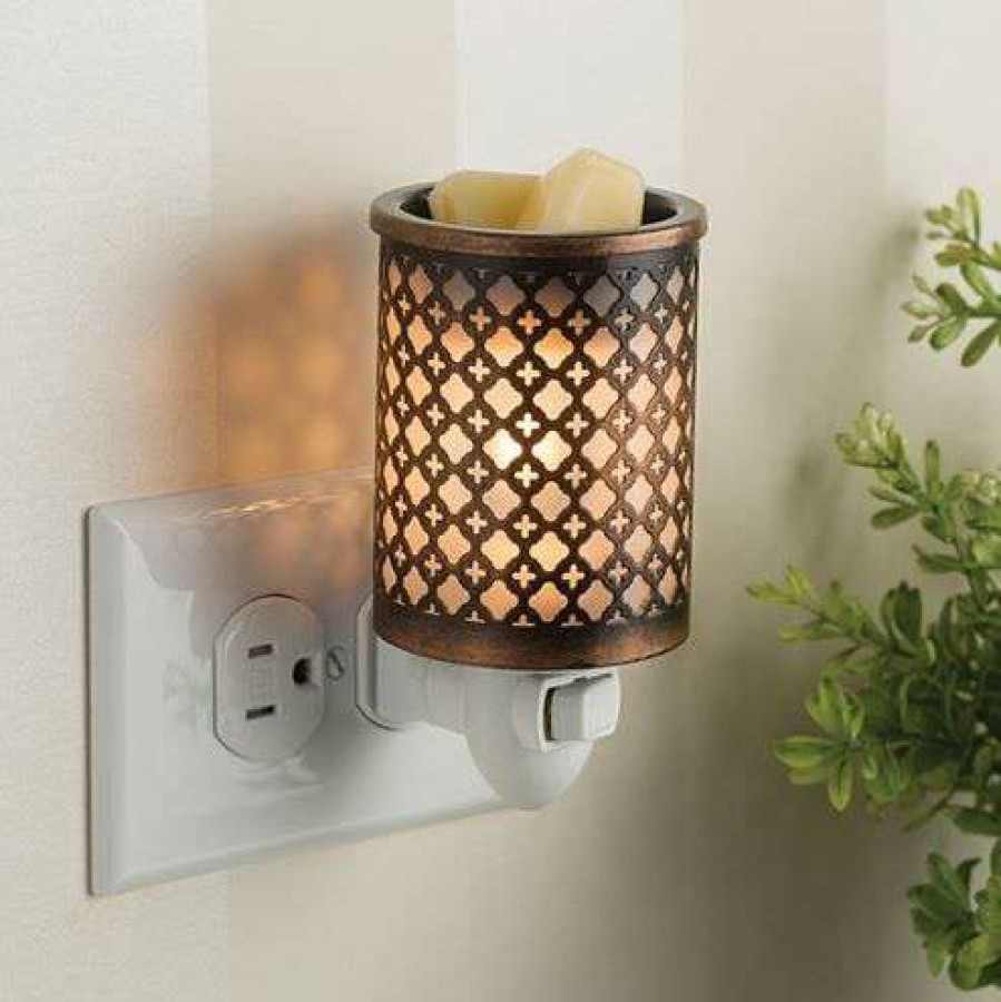 Candles & Warmers * | Exclusive Candle Warmers Moroccan Metal Pluggable Fragrance Warmer