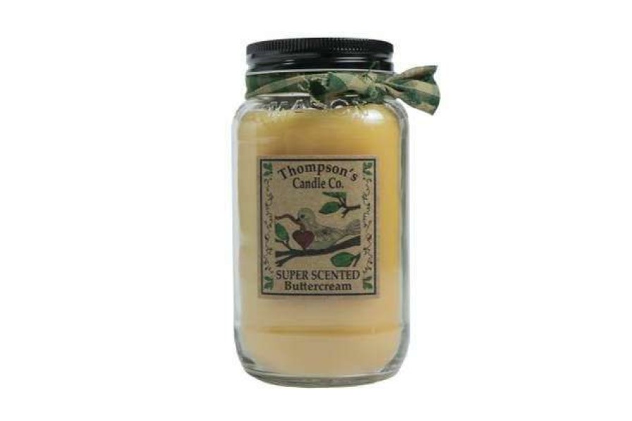 Candles & Warmers * | 100% Guarantee Thompson'S Candle Company Large Mason Jar Candle Buttercream