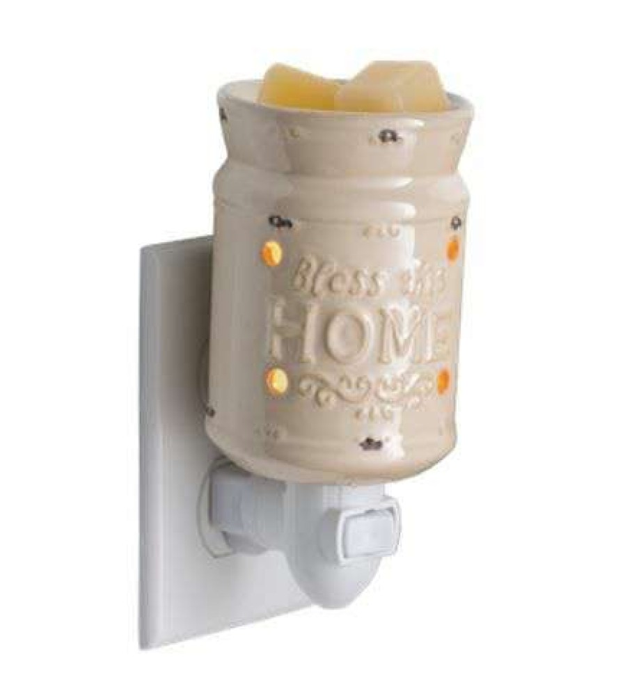 Candles & Warmers * | Exactly Discount Candle Warmers Bless This Home Pluggable Fragrance Warmer