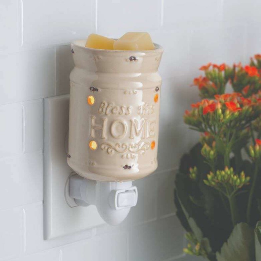 Candles & Warmers * | Exactly Discount Candle Warmers Bless This Home Pluggable Fragrance Warmer